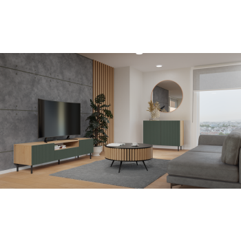 Komoda KAMA 2D SLIM ARTISAN ZIELEŃ